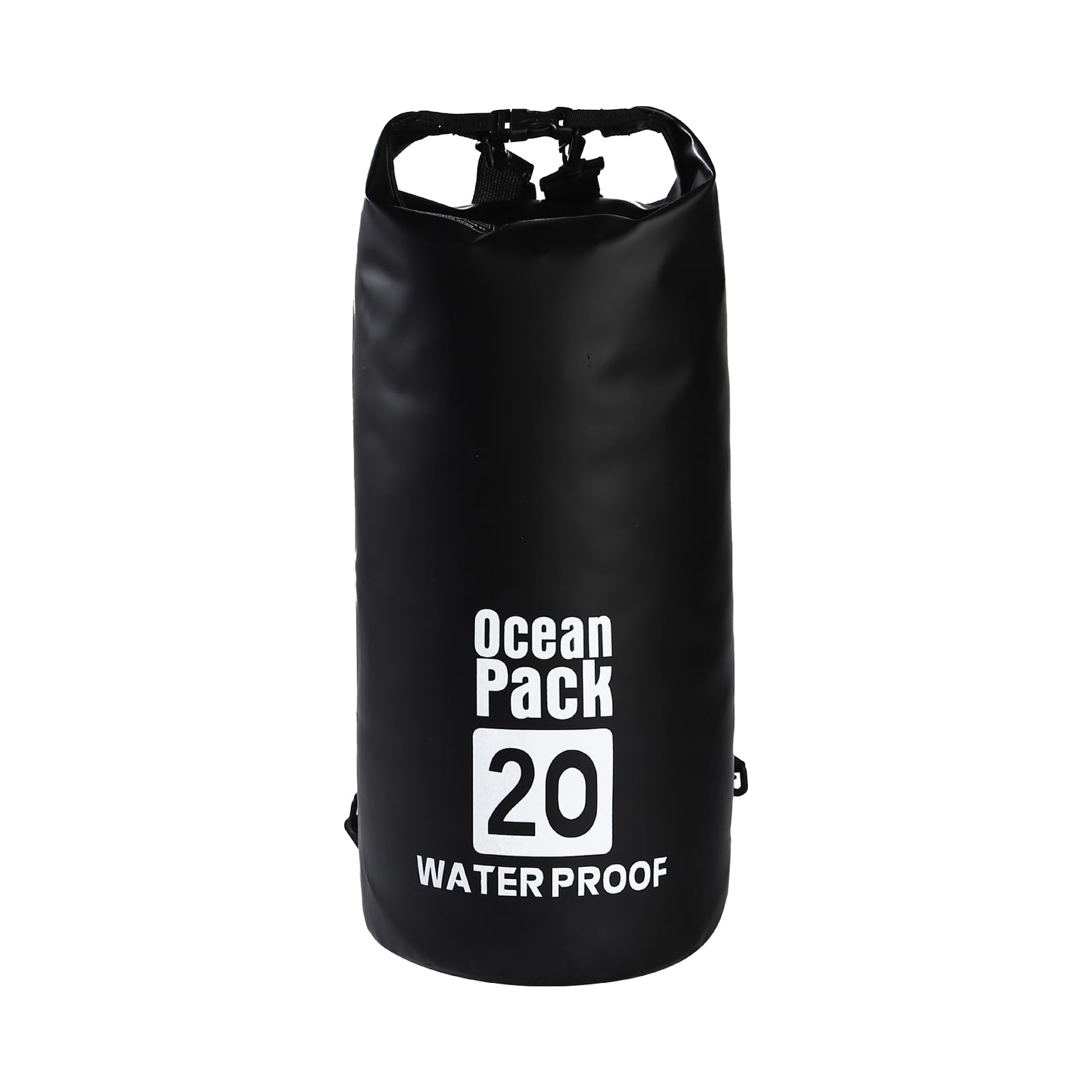 Nivofu Zaino Impermeabile 20 Litri, Borsa Stagna Roll Top con Tracolla Regolabile, Dry Bag per Moto, Mare, Sport Acquatici, Kayak, Campeggio, Nero