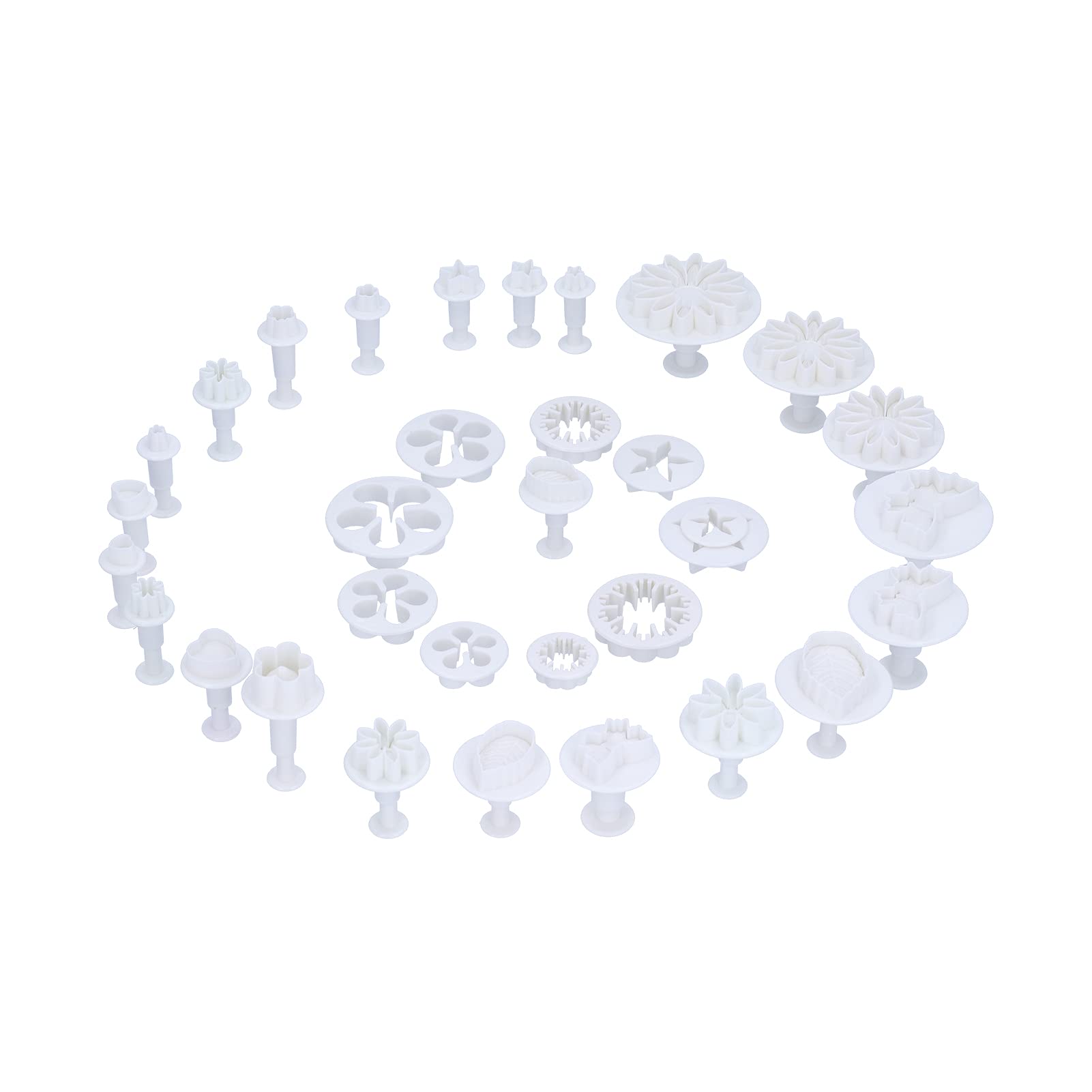 33PCS Set Fondant Cake Cookies Biscuits Cutter Mould Baking Accessories DIY Tools for Cake Decoration and Embossing Made of Food Grade Plastic