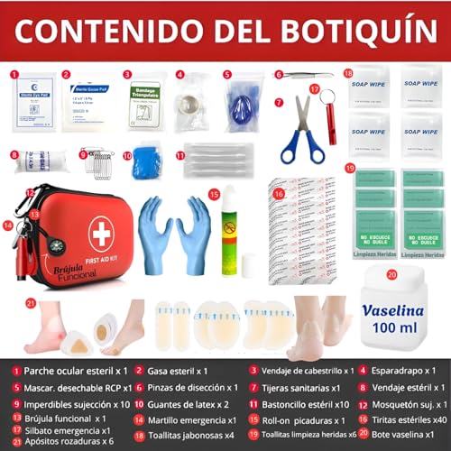 Variante de Genérico botiquín compacto 16×12×6 cm para peregrinos