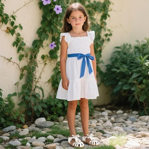 Image of Hehainom Toddler Girls Sandals Closed Toe Bow Flower Girl Summer Shoes Little Kids Flats Sandals