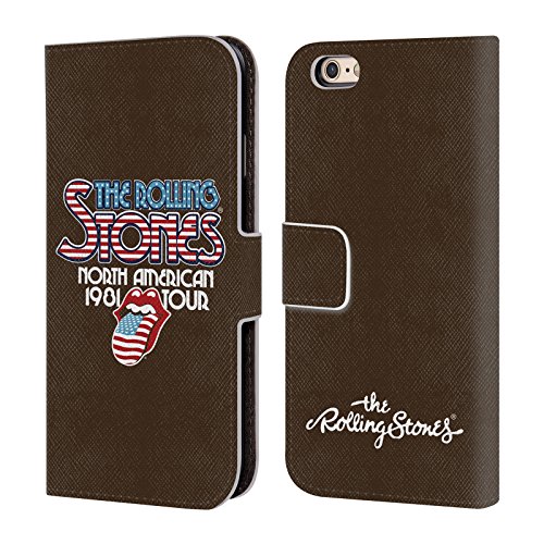 Head Case Designs Licenciado Oficialmente The Rolling Stones North American Tour 1981 Arte Clave Carcasa de Cuero Tipo Libro Compatible con Apple iPhone 6 / iPhone 6s