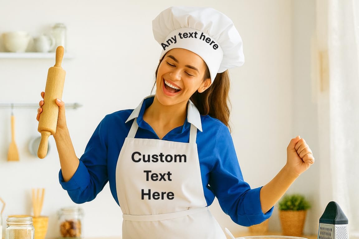 Personalized Chef Name Embroidered Apron and Hat SET