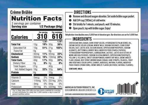Backpacker's Pantry Creme Brulee - Freeze Dried Backpacking & Camping Food - Emergency Food - 12 Grams Of Protein, Vegetarian, Gluten-Free - 1 Count #TOP3