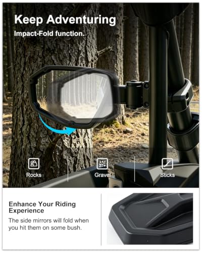 Image of Kiwi Master New Gen Side Mirrors for 2024-2026 Polaris RZR XP /2020-2026 PRO | 2024-2026 RZR XP 1000, 2020-2026 RZR Pro XP / S / R /Turbo R, Trail /S Accessories, Adjustable Rear View Mirror, 2891232, Pair