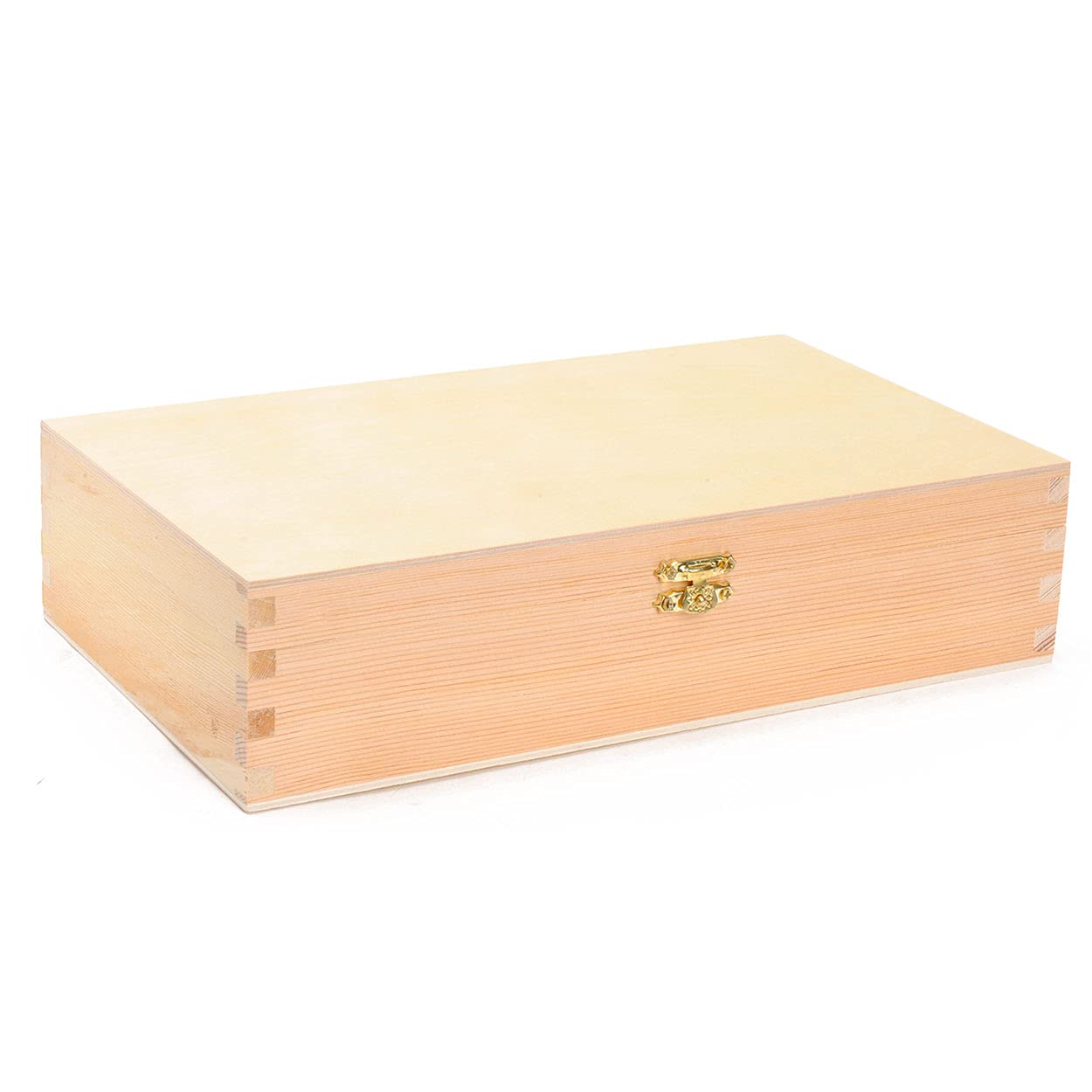 Jouet-Plus Jouetprive Rectangular Wooden Storage Box with Closure