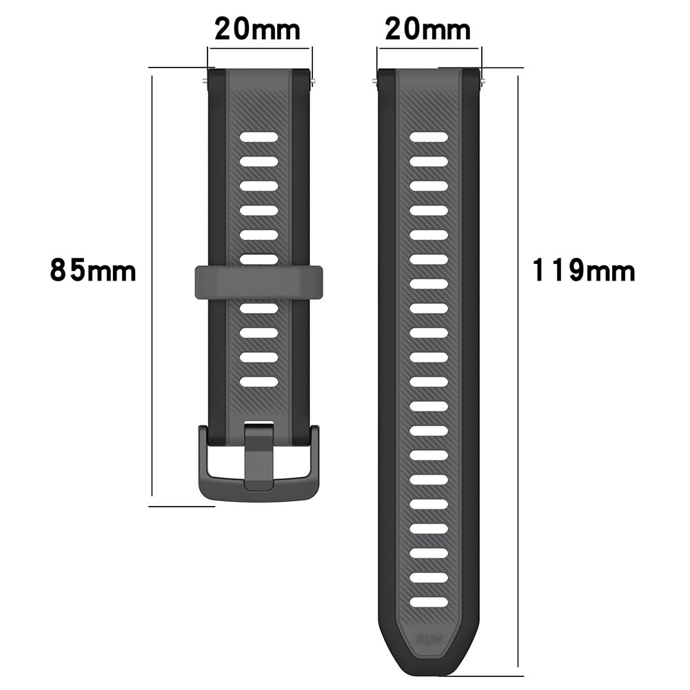 Paski kompatybilne z zegarkiem Garmin Forerunner 165/165 music/Forerunner 168/168 music, zapasowy pasek do Vivoactive 5, sportowy pasek, miękki silikonowy pasek na nadgarstek, metalowa