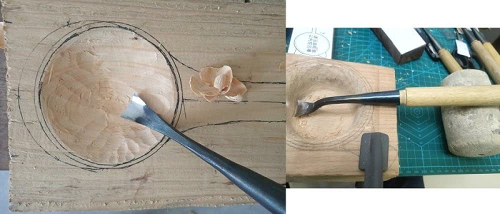 cerchio lavorazione del legno Coltello da intaglio scavare un buco Cucchiaio coltello scalpello 0,3-5 cm Coltelli da intaglio a mano in legno, 3,30 mm 7 pezzi, 240 mm