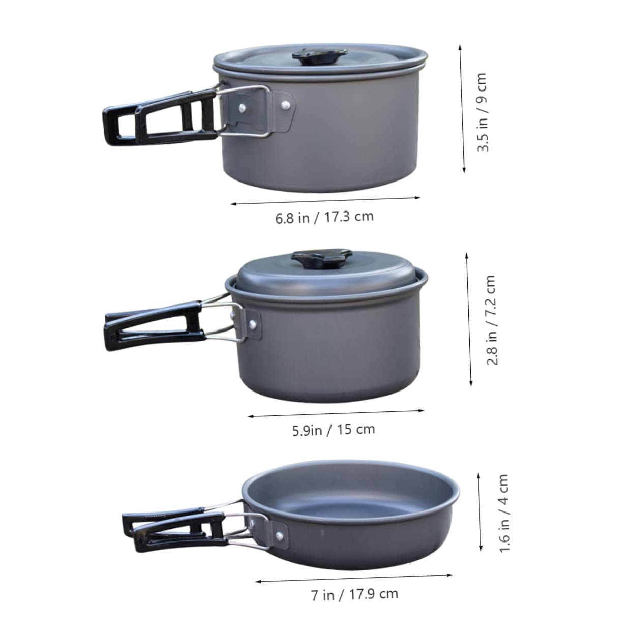 HEMOTON 1Set Folding Cookware for People Lightweight Portable Camping Cooking Gear with Pot Pot Frying Pan Bowls and Utensils for Outdoor BBQ Hiking and Picnics
