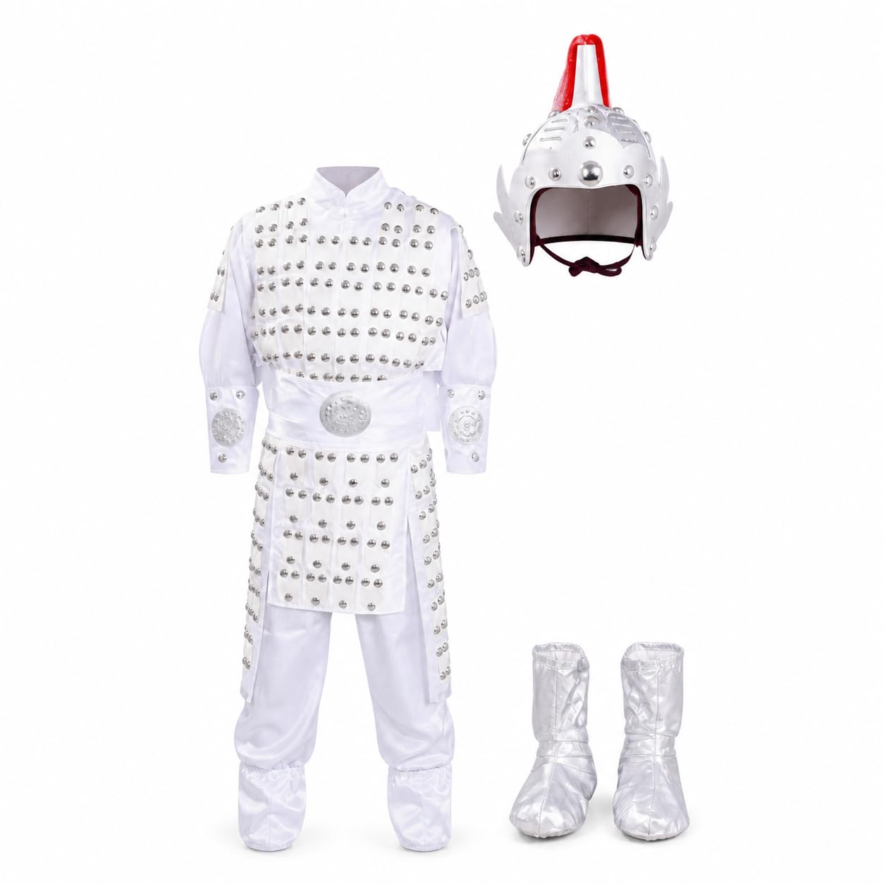 Costume da Generale Cinese per Bambini, Bianco, 130cm
