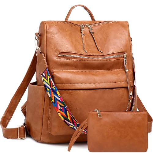Image of Women's Fashion Backpack Purse for Women Leather Multipurpose Design Ladies Shoulder Bag Travel bag Satchel Handbags