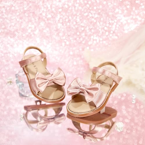 Image of Felix & Flora Toddler Girl Sandals - Little Girl Easter Dress Shoes Lightweight Open Toe Beach Holiday Flats