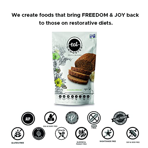 Eat G.a.n.g.s.t.e.r. Gluten-Free, Grain-Free, Allergy-Friendly Banana Bread Mix. Easy To Make, Vegan, Great For Those With Food Sensitivities, On Elimination Diets Or The Aip And Paleo Diets. #TOP2