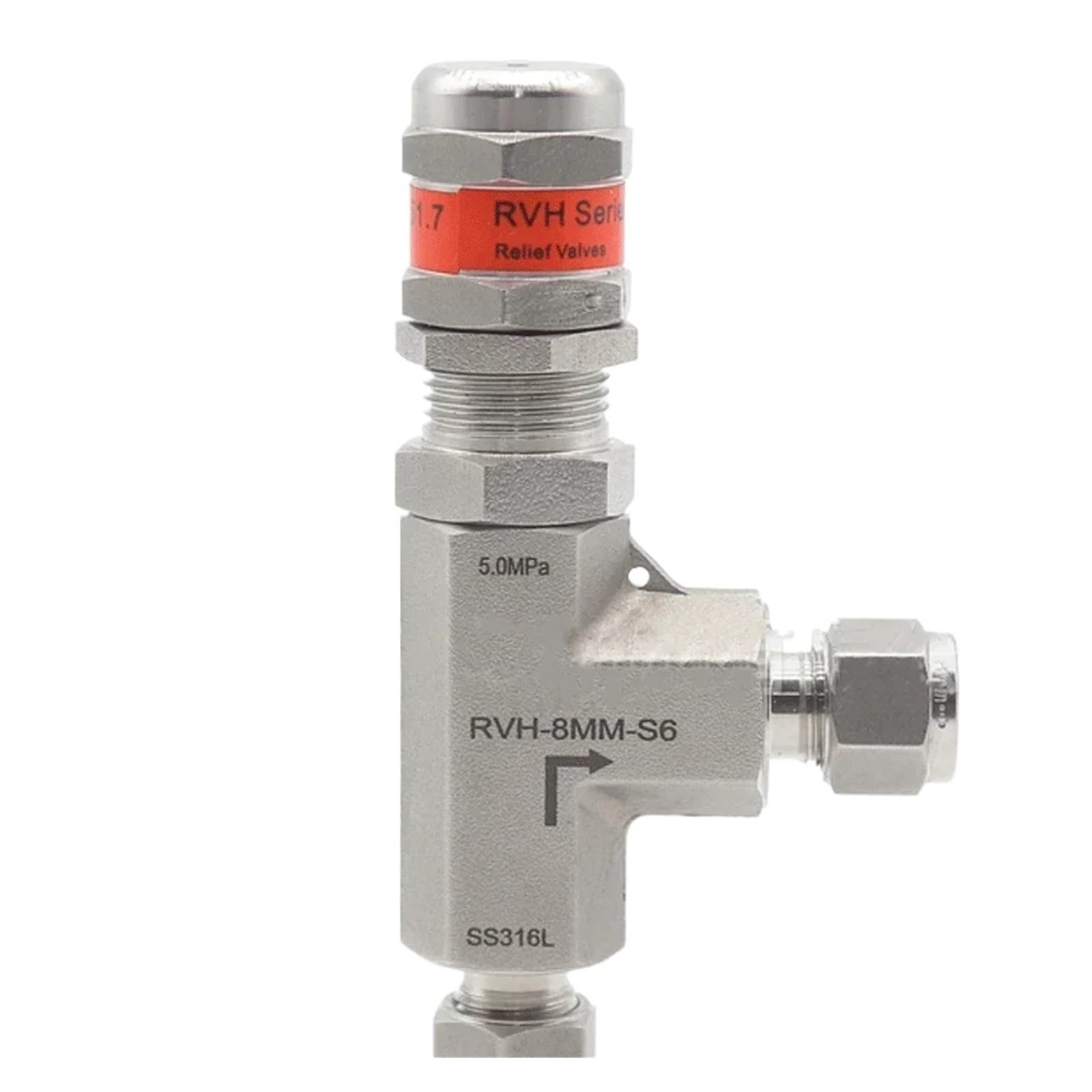 1/8" 1/4" 3/8" 1/2" 3 6 8 10 12 Mm Złączka zaciskowa Stal nierdzewna 316 Regulowana sprężyna Zawór bezpieczeństwa nadmiarowy ciśnienia 6000 PSI(10mm,CP 10-75 PSIG_COMPRESSION)