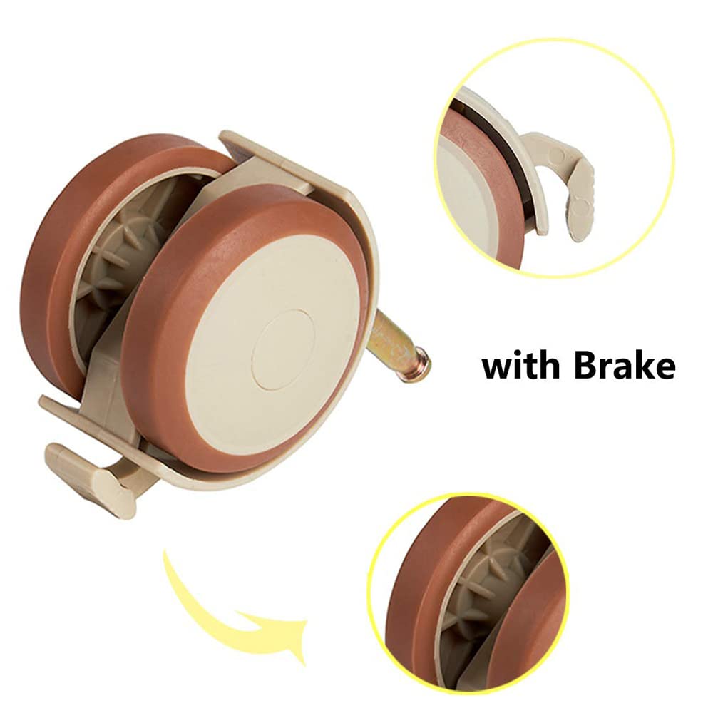 4 Pièces Muet Pivotantes 360° Roues, Support Roulettes Pivotantes Lit de bébé, Meubles Lit de Bébé Roues en Caoutchouc, pourchariots chariot lit bébé meuble table étagère à chaussures table basse
