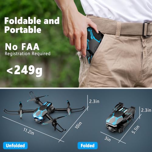 Drone with Camera and Screen on Controller 1080P Foldable for Adults Beginners Control - image 8