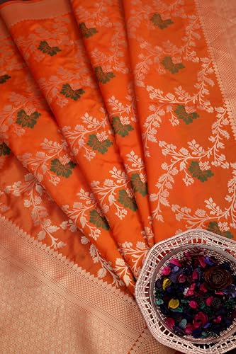 Image of DEVANGI Women's Woven Jacquard Banarasi Silk Printed Dupatta /Chunni with Meena Work, Width 1 Meter, Length 2.5 Meter