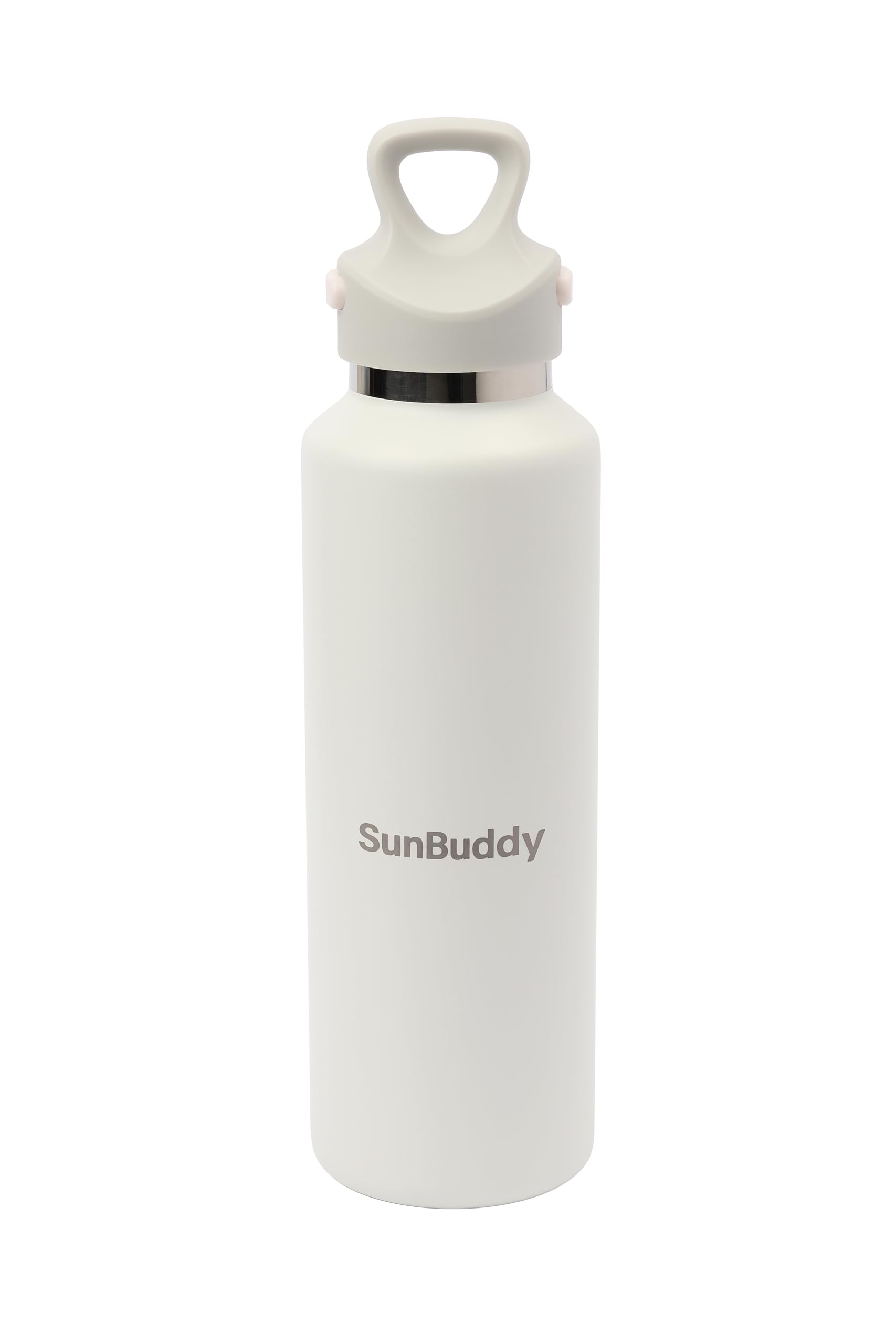 Insulated Stainless Steel Water Bottle 600ml, Double-Walled Vacuum Flask, Keeps Drinks Cold 24hrs & Hot 12hrs, BPA-Free Leakproof Travel Bottle with Lockable Lid – Cream – SunBuddy