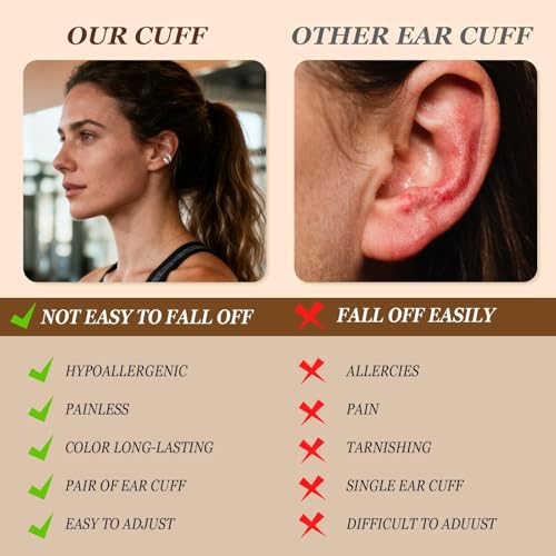Image of Ear Cuffs Non Piercing Chunky Ear Cuff Earrings for Women Non Tarnish Clip on Cartilage Earrings Trendy Jewelry No Pierced Ears Fake Earring Set Fashion Accessories Jewelry Birthday Gifts