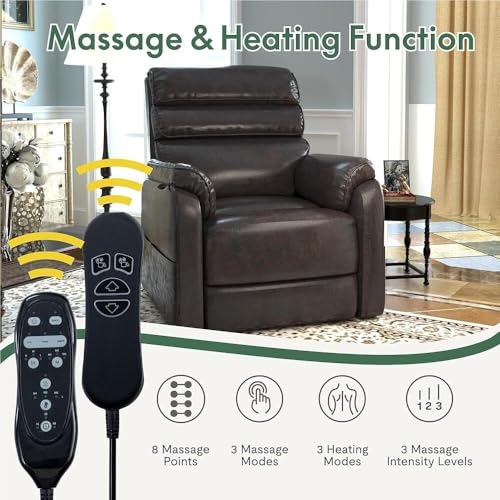 Sillón eléctrico reclinable con masaje y calor miniatura 4