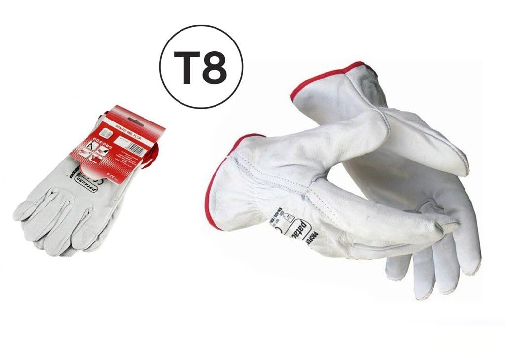 DRW Lot de 12 gants de travail en cuir renforcé, taille M
