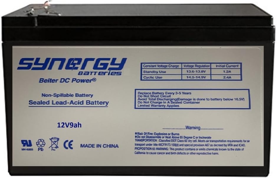 Compatible with Power Patrol 12V 9AH SLA Replacement for Power Patrol Backup Battery SLA1075, Direct Replacement for 28% Longer Run TimeThan Original Beiter DC Power
