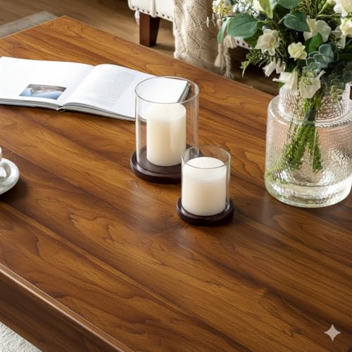 Image of MISAN Solid Sheesham Wood Coffee Table - Elegant Center Table with Two Spacious Drawers | Sturdy & Stylish Wooden Furniture for Home & Living Room (E - Hony)