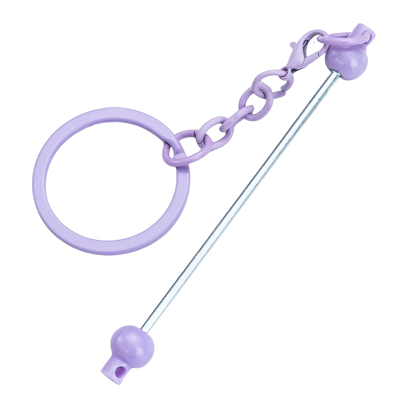 Buxuaaaa Men's Candy Purple 10Pieces Beadable Keychain Charm Keyring Decorative Pendant Keychain Decoration Accessory For Adult Wo Student Jewelry Making Accessories