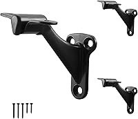 HOME MASTER HARDWARE Handrail Stair Brackets 3" Heavy Duty Support Hardware for Stairways, Home or Office Staircase Hand Rail Bracket with Screws, Oil Rubbed Bronze Finish 3 Pack