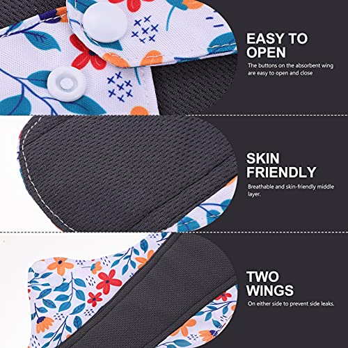 DOITOOL À Prova D' Água Reutilizáveis Carvão De Bambu Menstrual Almofadas Panty Liner para Regular