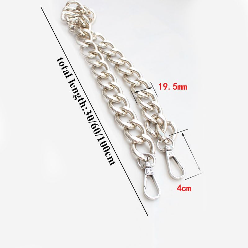 Cadena para Bolso Cadena de Metal de Bronce Antiguo de Repuesto, 30/60/100cm, for Bolso con asa, Accesorios DIY de Bronce Antiguo for Hardware de Correa Cadena Bolso(Noir,100cm)