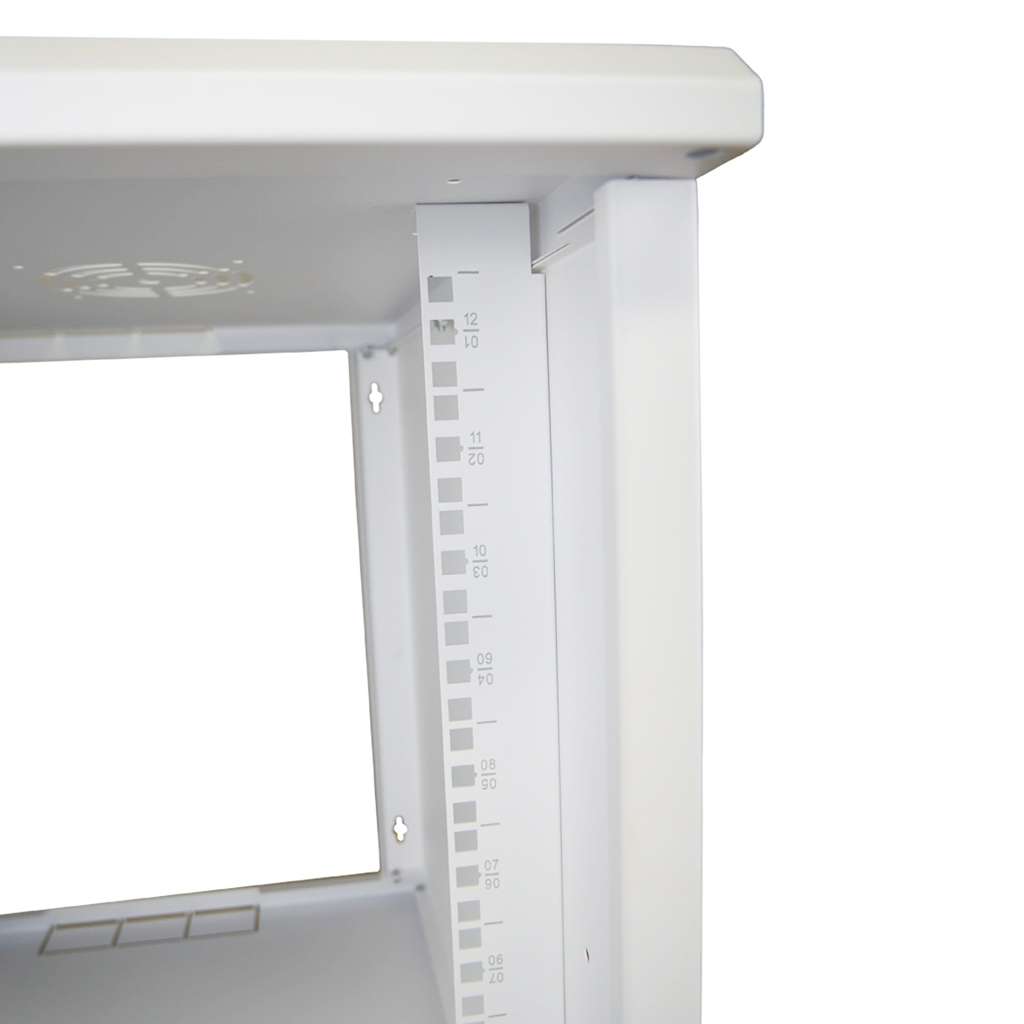 19 Zoll Netzwerkschrank 12 HE Tiefe 600 mm Traglast - 80 kg Weiß RAL 9003 | abschließbare Sichttür, ideal für die Wandmontage geeignet
