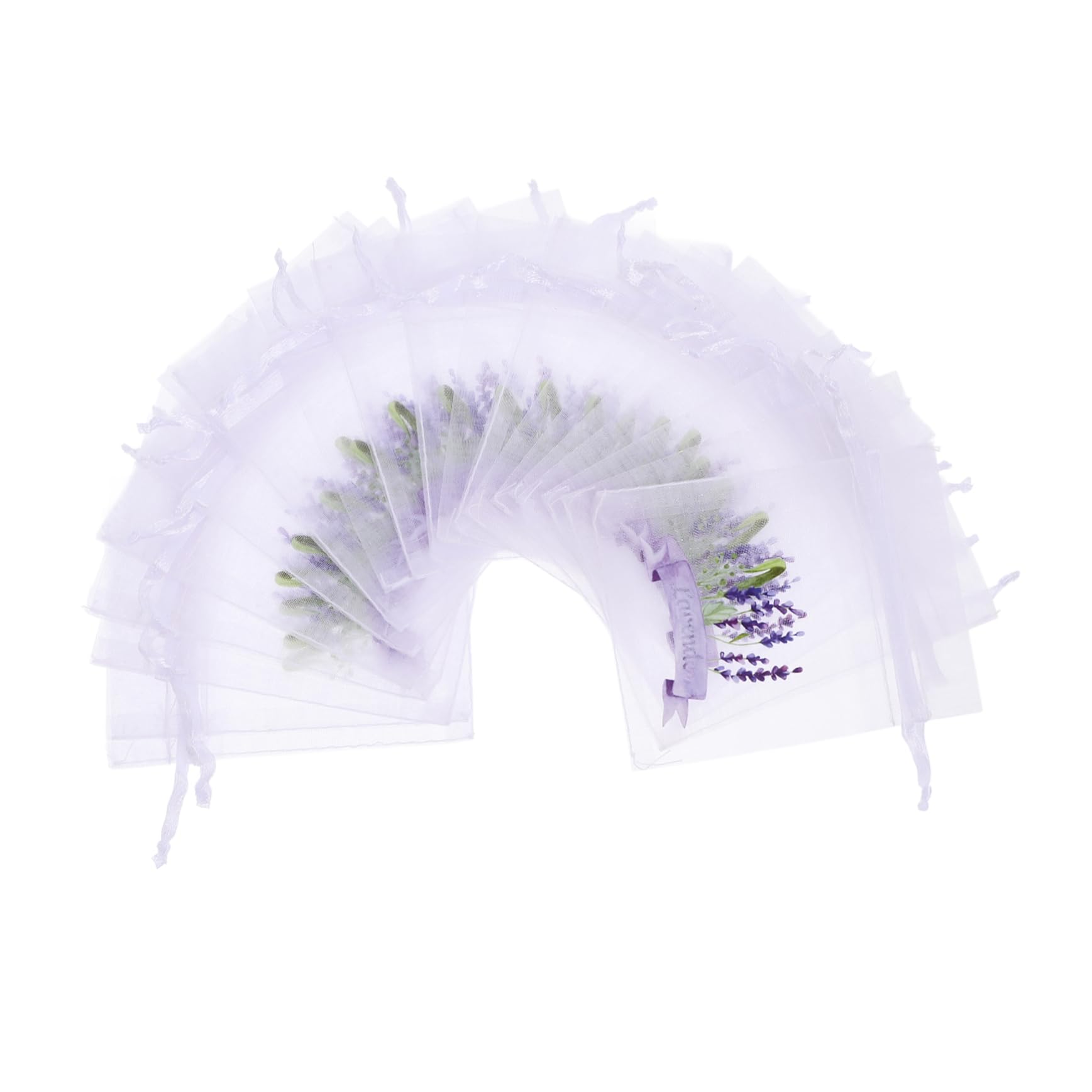 Garneck 20pcs Lavender Sachet Bags Empty Drawstring Pouches for Storage Gauze Bags for Jewelry Coins Spices Elegant Design for Home Organization and Scents