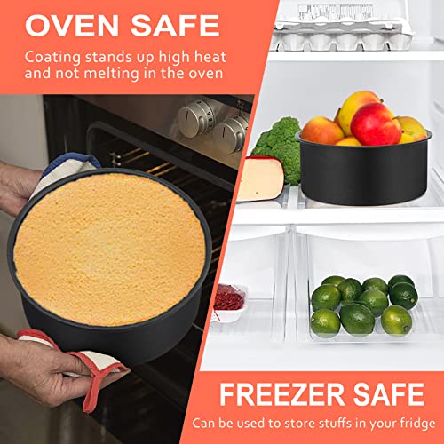 Teamfar Cake Pan, 6’’ X 2.75’’ Coated Birthday Wedding Cake Pan Round Baking Pans, With Stainless Steel Core & Non-Stick Coating, Toxic Free, Oven Safe & Anti-Melt, Deep Straight Side – Set Of 2 #TOP4