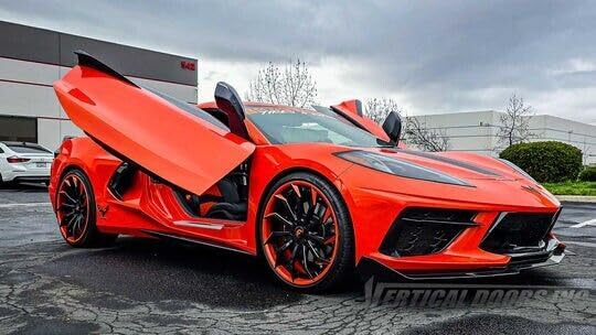 Compatible with Chevrolet Corvette C8 20-23 Bolt on Lambo Doors Vertical Doors Inc ZLR Doors USA Made, Black