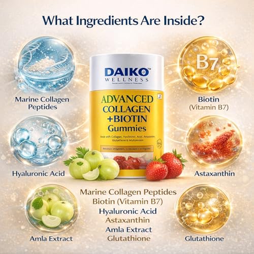 Image of Daiko Glutathione Biotin Gummies for Skin Hair & Nails - 30 Gummies