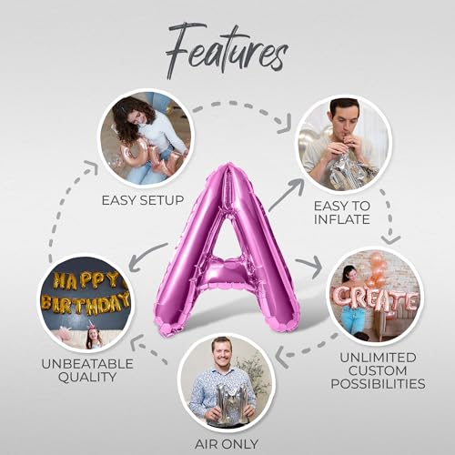 Image of Letter Balloons - LAST SPLASH 16 inch Inch Alphabet Letters Foil Mylar Balloon Bachelorette or Bachelor Party Banner (Pink)