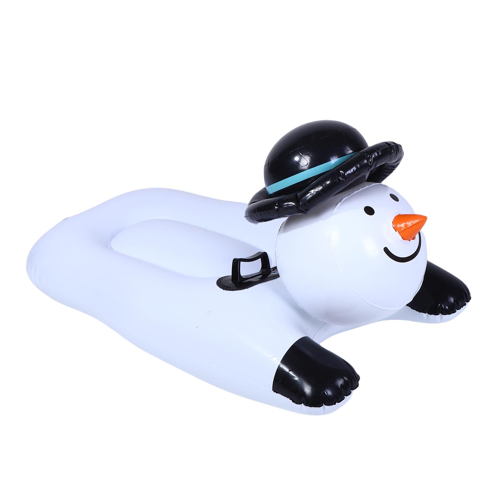 Tubo da neve gonfiabile, pupazzo di neve, tubo da slitta gonfiabile, in PVC spesso invernale con manici robusti per divertimento all'aperto in famiglia