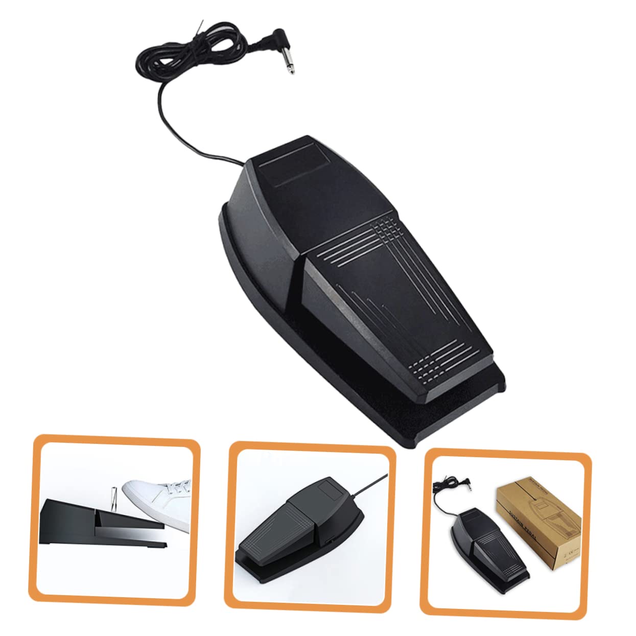 Pedal y Goma Portátil Negro de Piano Sustain para Abs | Teclado Midi, Resistente y Robusto, Efecto de Sostenido, Accesorio para Instrumentos Musicales