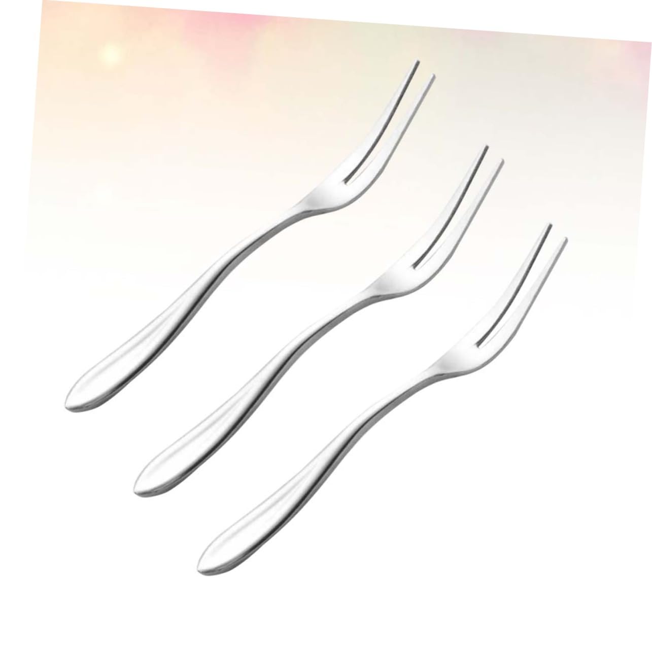 OKUMEYR 3pcs Stainless Steel Fruit Forks Tableware for Home Restaurant Hotel Use for Appetizers Desserts and Parties Polished Finish for Elegant Dining