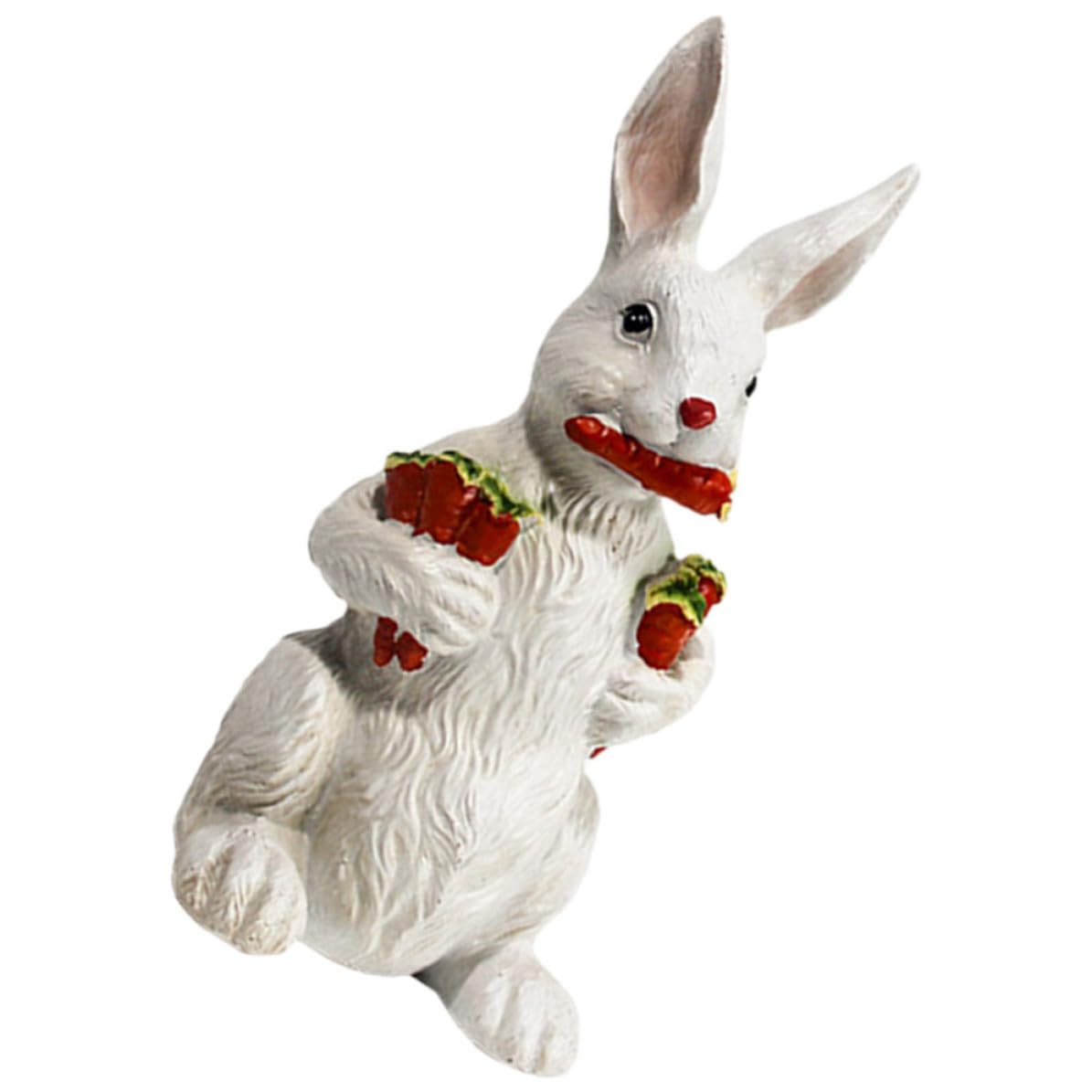 Sculpture de table peinte la main en forme de lapin blanc pour intérieur chic
