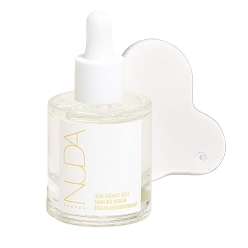 Nuda Cloudserum - Suero hialurónico autobronceador, secado rápido, bronceado gradual sin rayas, infundido con ácido hialurónico, té blanco y aloe
