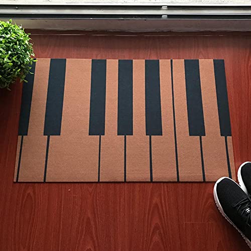 Flannel Entrance Floor Mat Funny Door Mat Piano Keyboard Doormat Outdoor Indoor Mat Back 19.7X31.5In,50X80Cm #TOP1