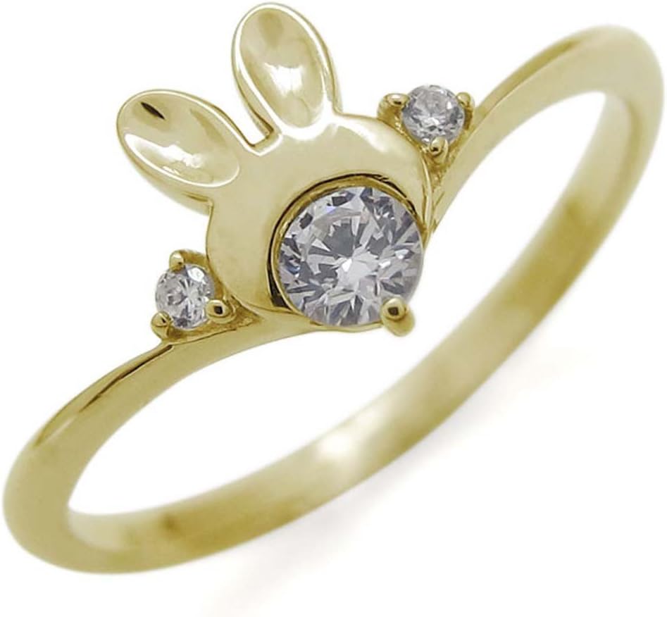 Amazon | [プレジュール]うさぎモチーフ ダイヤモンド リング K10