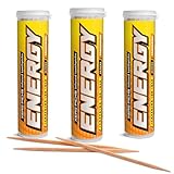 Xero Picks Energy Flavored Toothpicks with Caffeine, B12 & B6, 60 Picks - (3 Pack - Tangerine)