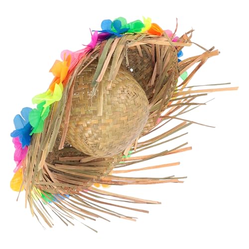 HANABASS Sombrero de Paja de Flores de Hoja de Girasol para Fiestas Hawaianas y Playa Accesorio de Verano para Disfraz Diseño Natural y Cómodo