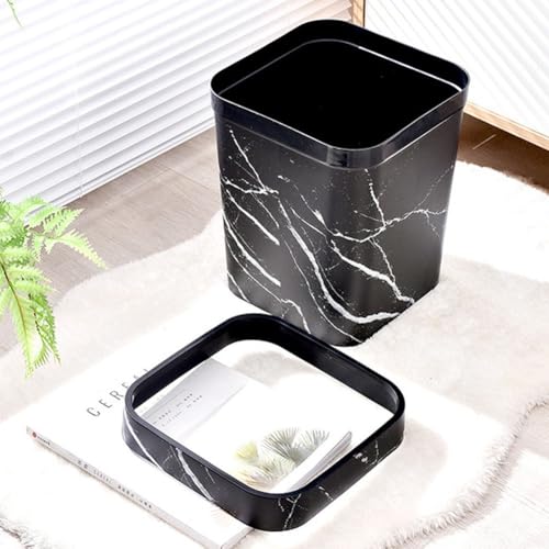 Cesto de basura para baño higiénico y resistente con acabado mármol 6