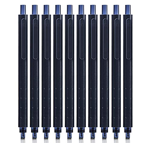 KACO Rocket Retractable Gel ink pens 0.5mm Fine Point (Blue Black Pen 10-Pack Blue Black Ink)