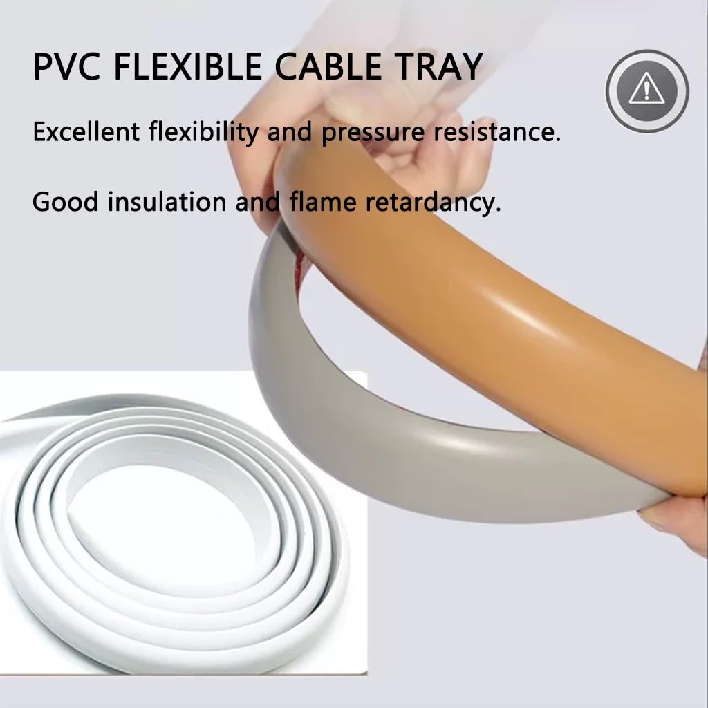 Copricavo Da Pavimento, Nasconde, Ripone E Protegge I Cavi，Nascondicavo Da Pavimento In PVC Morbido Flessibile E Resistente Alla Pressione(Gray A,3m)