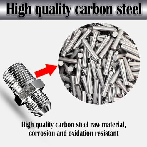 Image of 1 /2 inch JIC Male x 1 /2 inch NPT Male Hydraulic fitting, Carbon Steel SAE 37Flare Pipe Adapter Tube Fitting Straight Union Connector