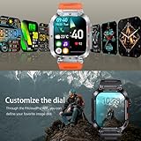 Military Smart Watch for Men, 1.96" HD Screen With Bluetooth Calling Fitness Tracker Heart Rate SpO2 Blood Pressure Sleep Monitoring IP67 Waterproof Tactical Watch Compatible with Android IOS ,E - Image 7